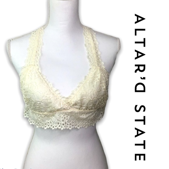 ALTAR’D STATE | Lace Racerback Bralette Ivory - Picture 3 of 16